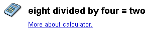 Google calculator using words
